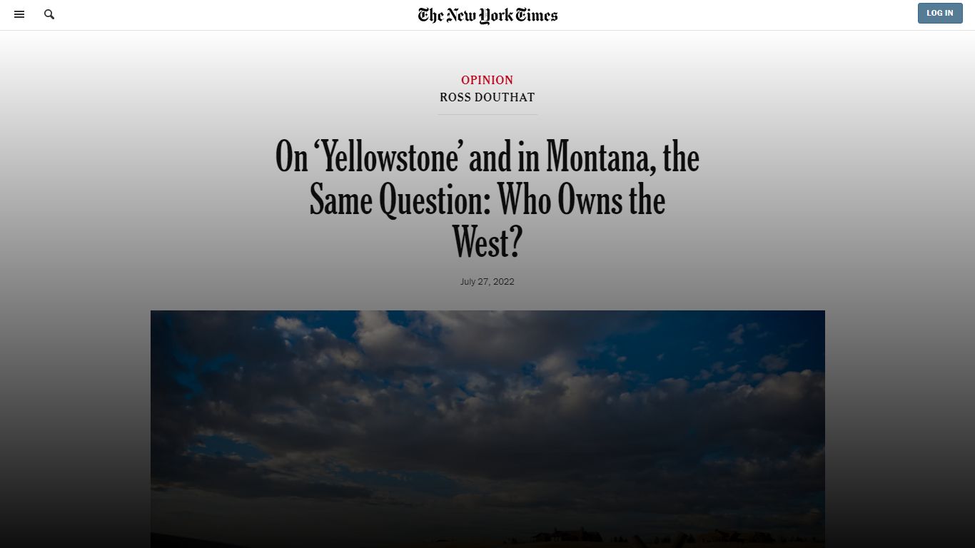 Opinion | On ‘Yellowstone’ and in Montana, the Same Question: Who Owns ...